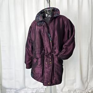 90s Iridescent Plum Jacket Coat Vintage
